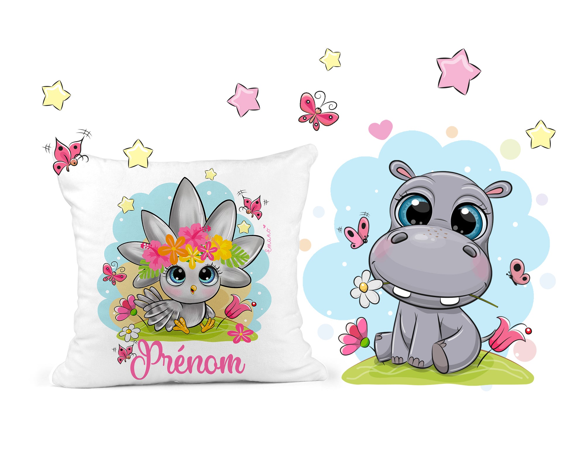 Coussin Animaux Mignons Personnalisé : Douce Compagnie.