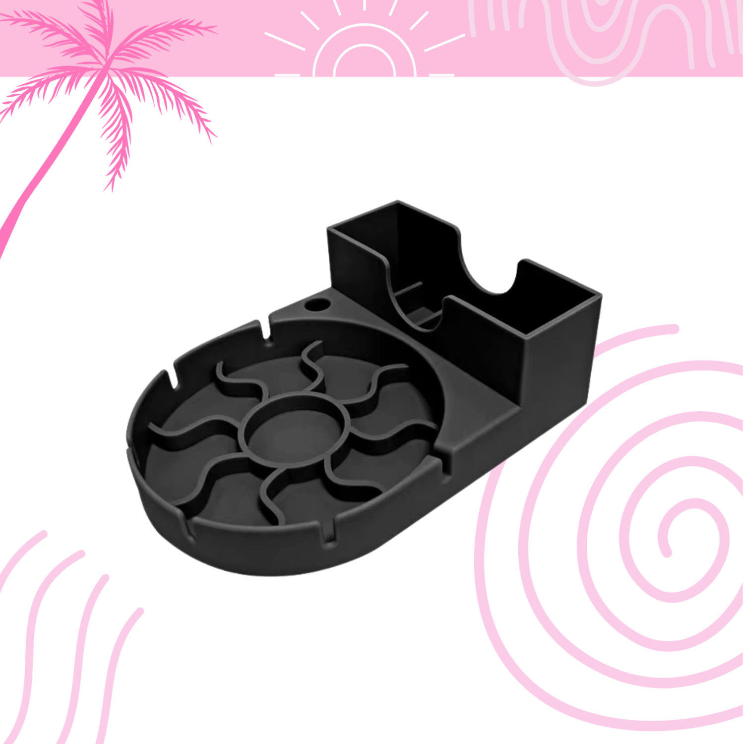 Égouttoir en silicone pour tumbler avec compartiments gourde, paille, couvercle – Emano NC