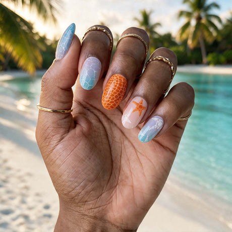 Stickers gel semi-durci Beach Babe EMANO aux motifs tropicaux