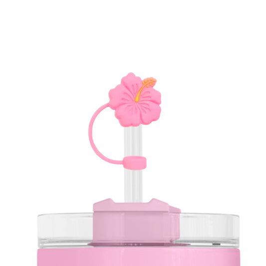 Bouchon de paille silicone Hibiscus– Compatible Stanley – Accessoire ludique et hygiénique. Livraison rapide en Nouvelle-Calédonie avec Emano.