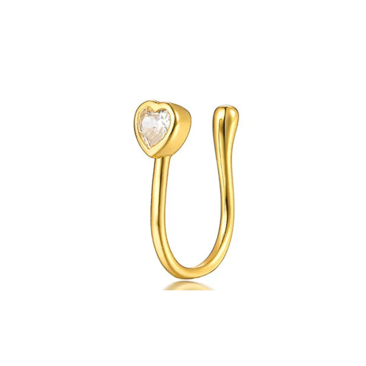 Faux piercing cœur en argent 925 – bijou sans perçage pour nez et oreille Emano Nouvelle-Calédonie.