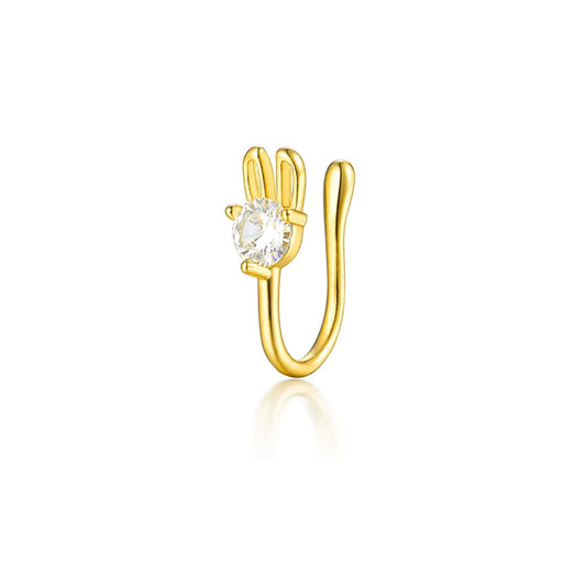 Faux piercing lapin doré en argent 925 avec strass – bijou sans perçage nez et oreille Emano Nouvelle-Calédonie.