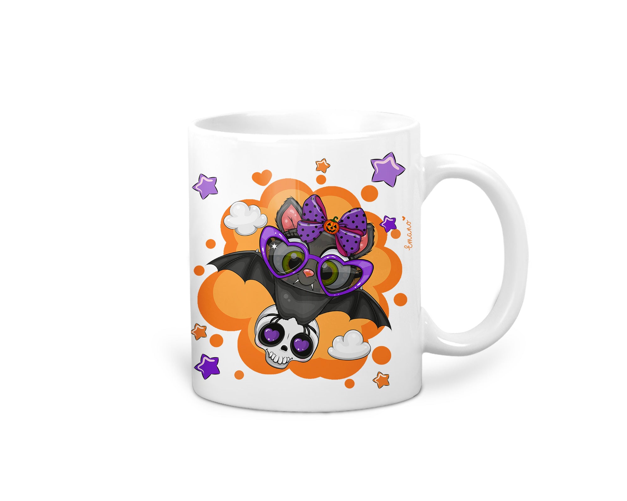 Mug Emano avec Chauve-souris d'Halloween : Plongez dans l'ambiance mystique d'Halloween avec chaque gorgée.