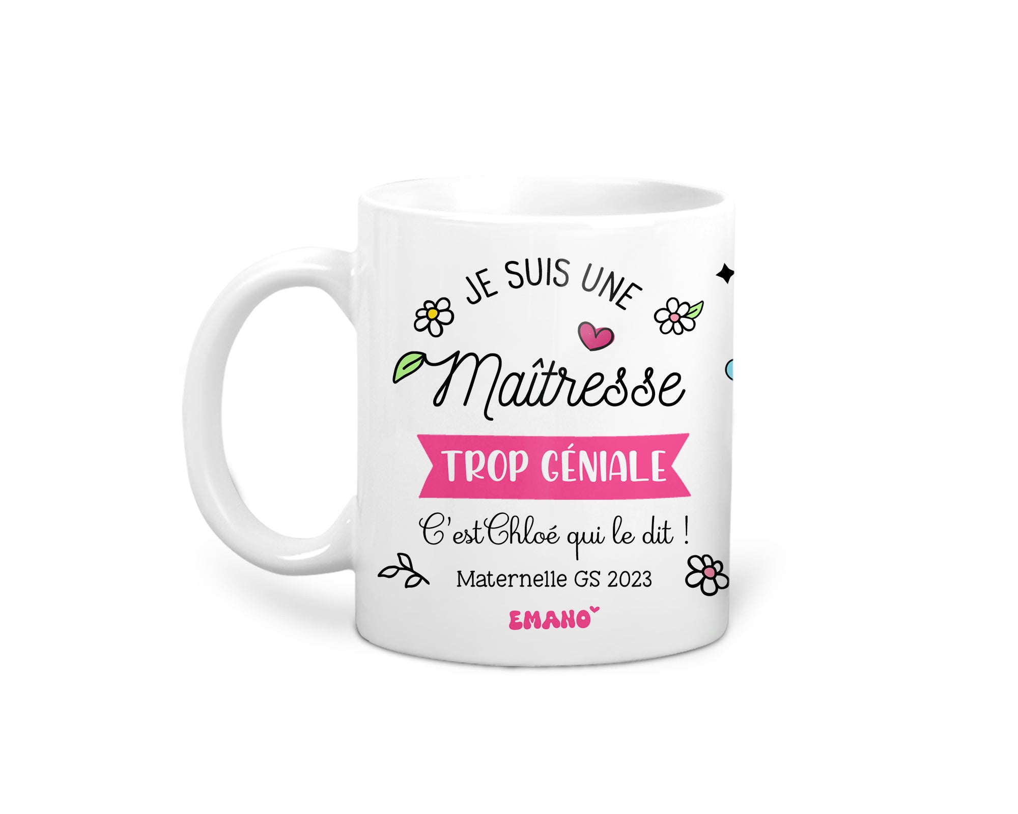 Une tasse de reconnaissance personnalisée. ✨ Offrez un Mug Emano unique pour remercier un maître ou une maîtresse exceptionnel(le). 🎓💖 #EmanoMerci #CadeauPersonnalisé #Reconnaissance