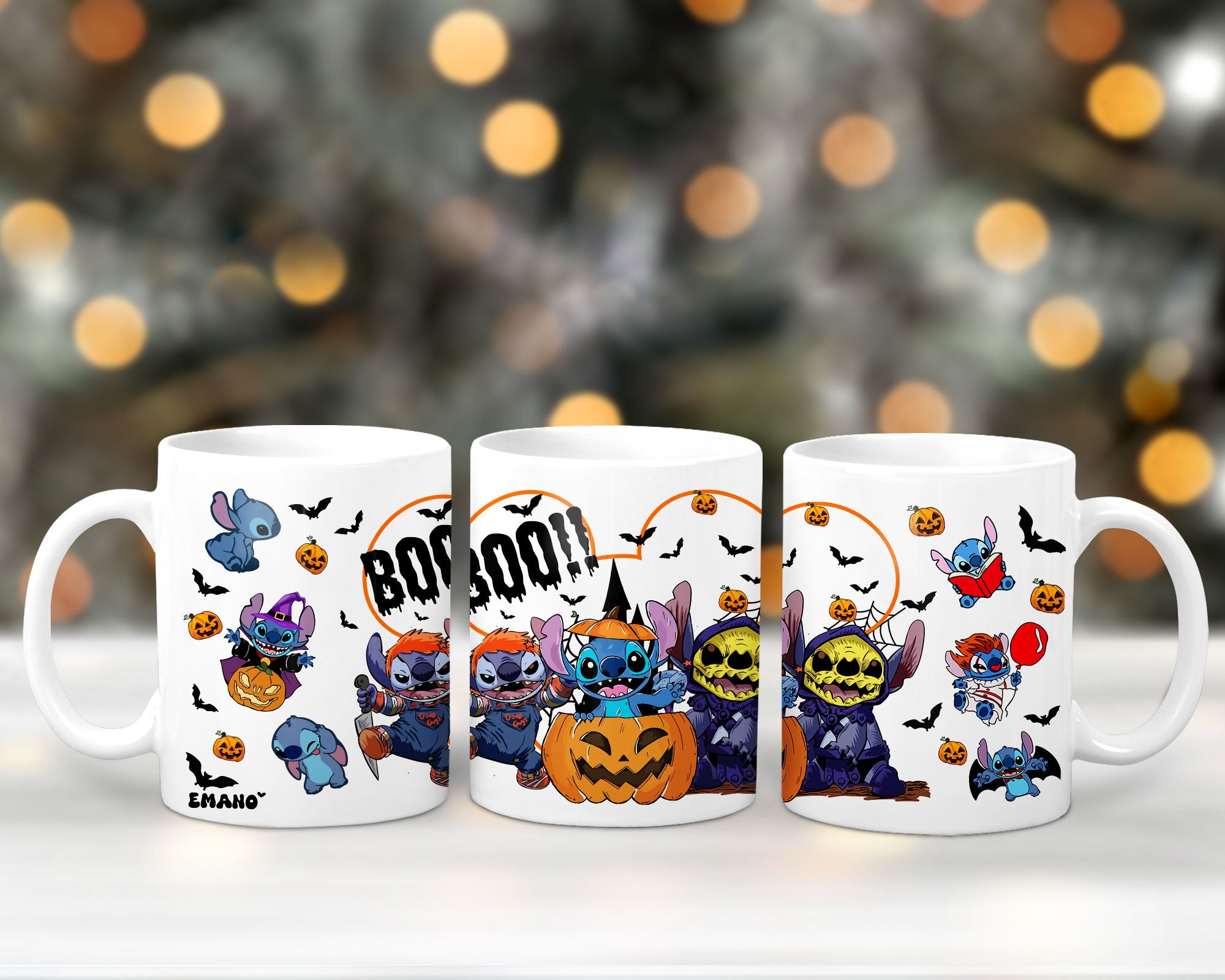 Stitch se prépare à semer la pagaille pour Halloween ! 🌟 Découvrez notre Tasse Emano Stitch, parfaite pour apporter un peu de magie à chaque gorgée de votre boisson préférée.