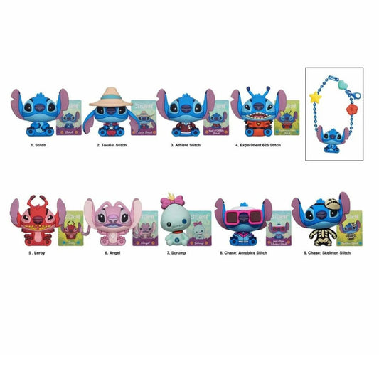 Porte-clés Stitch Disney en modèle mystère, figurine surprise parmi 9 styles différents – disponible chez EMANO en Nouvelle-Calédonie.