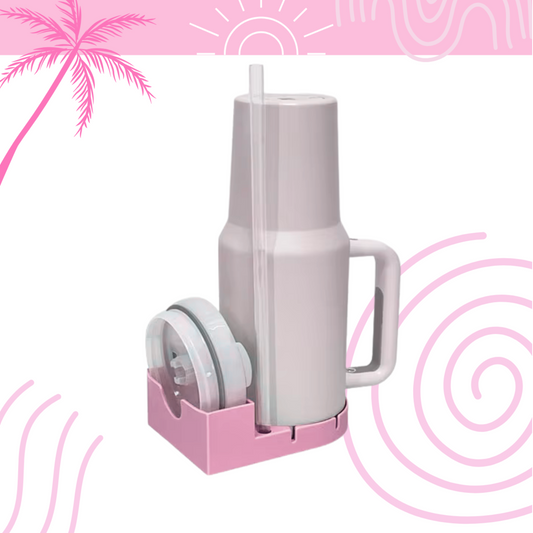 Égouttoir en silicone pour tumbler avec compartiments gourde, paille, couvercle – Emano NC