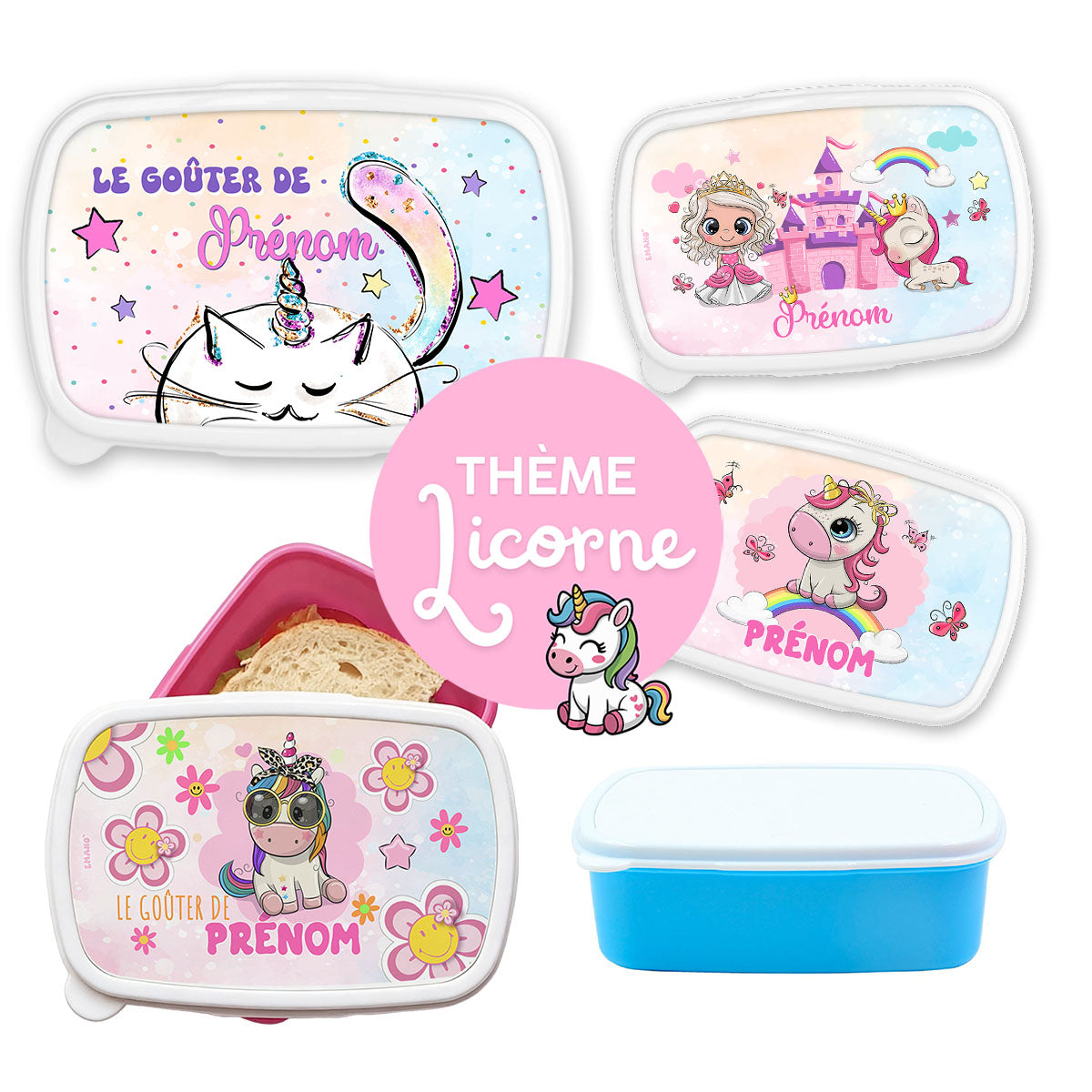Boîte à goûter – Univers licornes