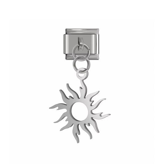 Charm Italien Silver Sun – soleil argenté ajouré | bijou fantaisie Emano Nouvelle-Calédonie.