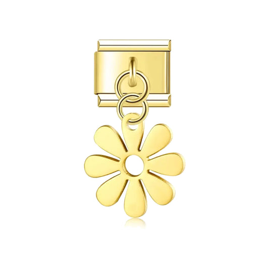 Charm doré Daisy Bloom en forme de marguerite – bijou fleuri tendance Emano.