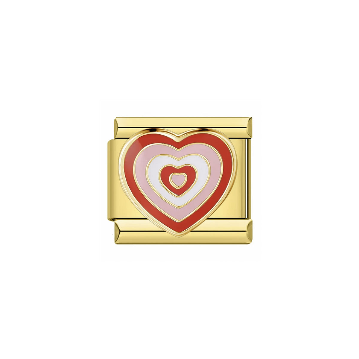 Charm Cœur doré rose rouge pour bracelet à charms italien Emano