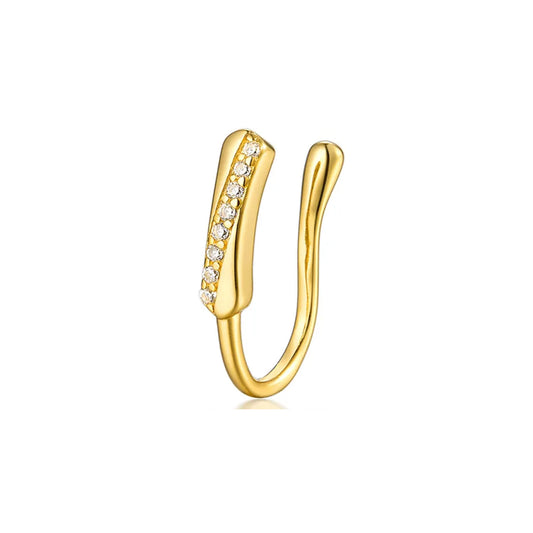 Faux piercing doré strassé en argent 925 – bijou sans perçage nez et oreille Emano Nouvelle-Calédonie.