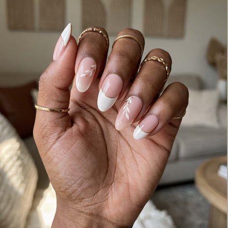 Stickers gel semi-durci Sweet Blush EMANO French rose et blanche