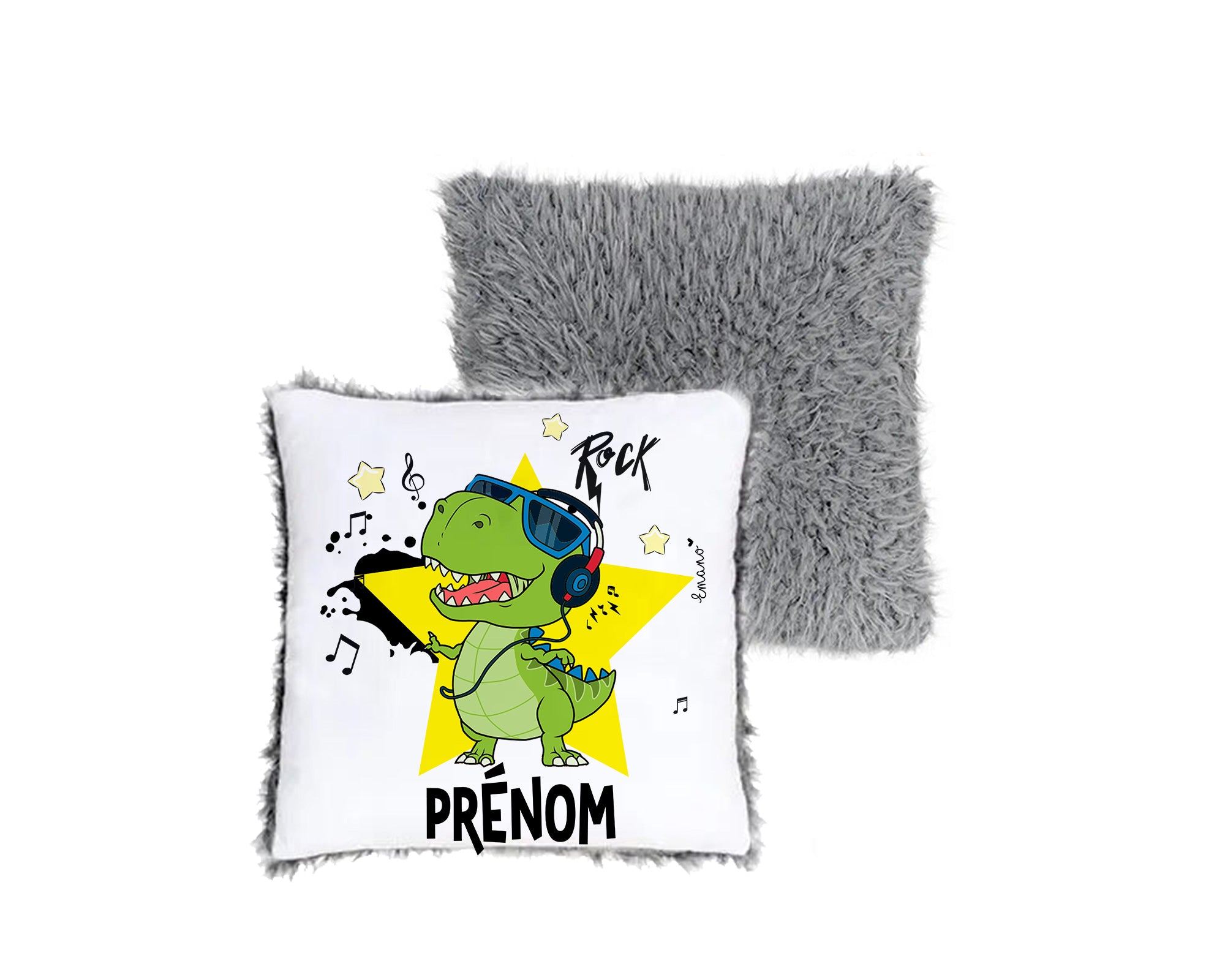 Coussin Dinosaure Musicien Personnalisé : Groove Personnalisé.