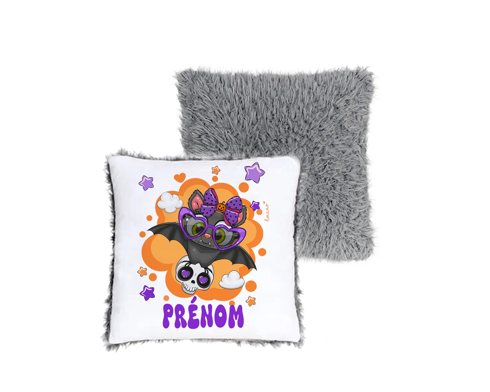 Coussin Chauve-souris Halloween : Personnalisation Magique.