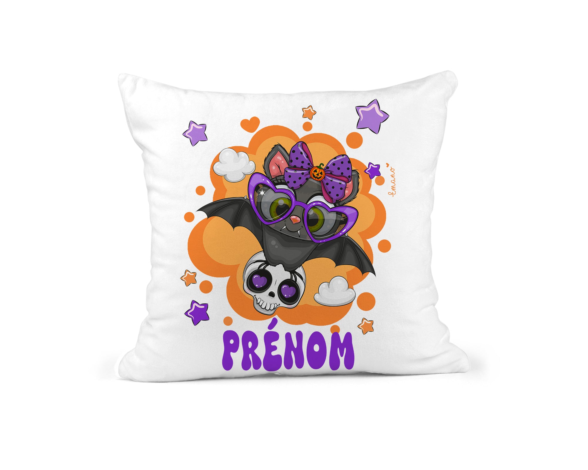 Coussin Chauve-souris Halloween : Personnalisation Magique.