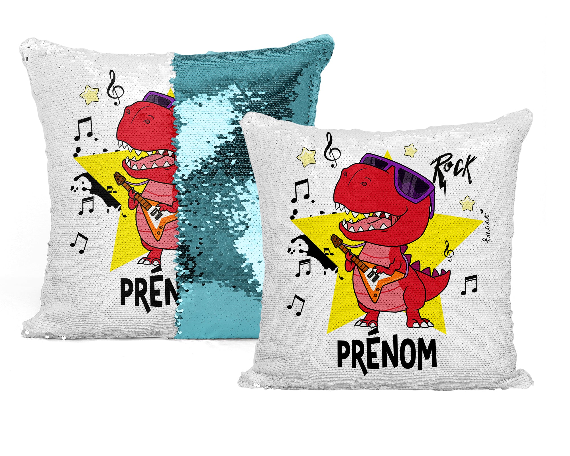 Coussin Dinosaure Musicien Personnalisé : Groove Personnalisé