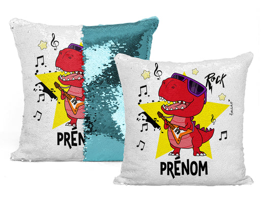 Coussin Dinosaure Musicien Personnalisé : Groove Personnalisé