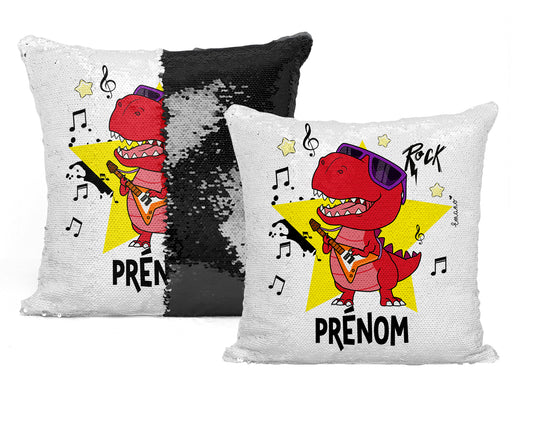 Coussin Dinosaure Musicien Personnalisé : Groove Personnalisé