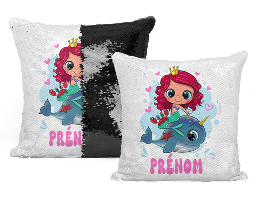 Coussin Sirène Personnalisé : Magie à Personnaliser.