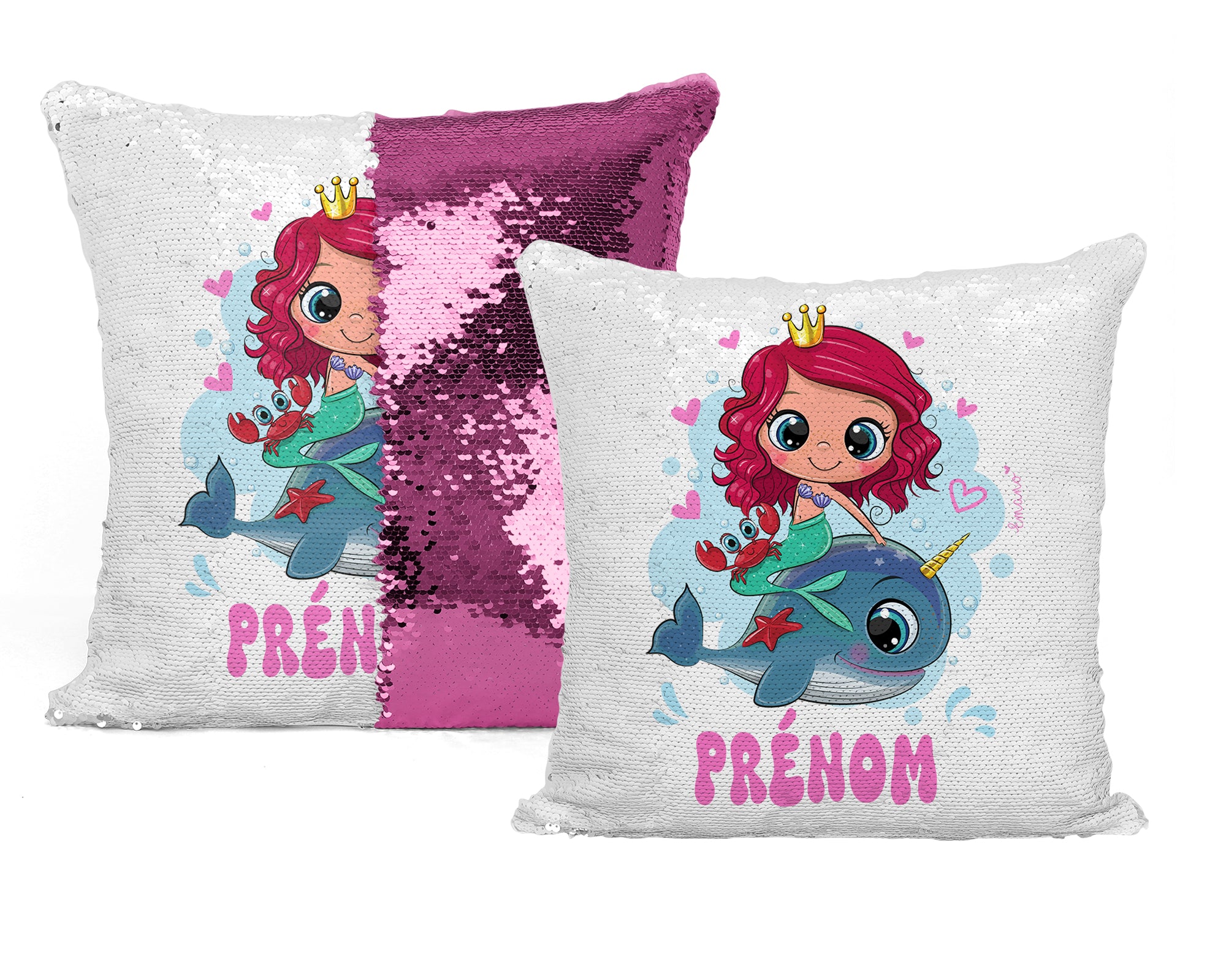 Coussin Sirène Personnalisé : Magie à Personnaliser.