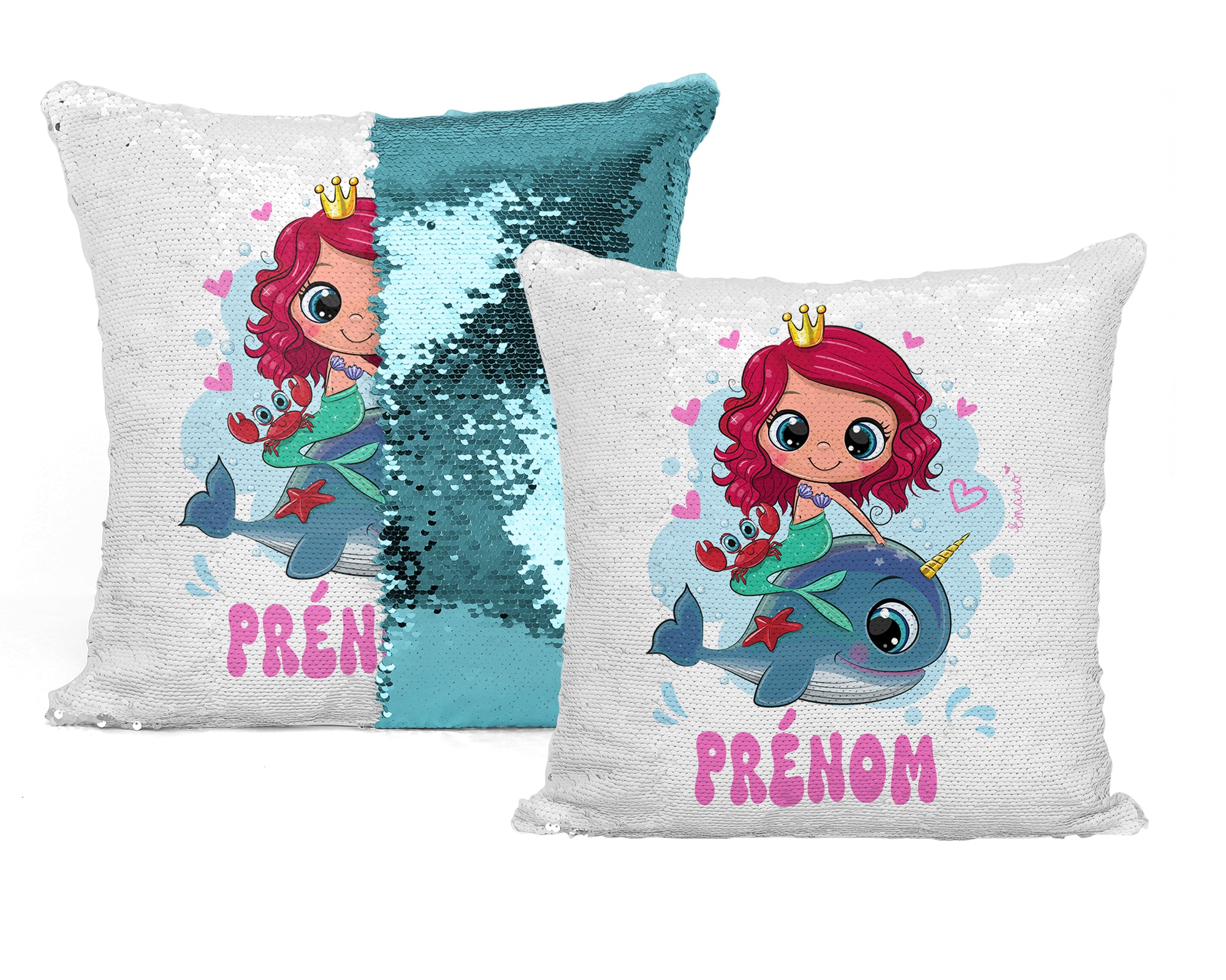Coussin Sirène Personnalisé : Magie à Personnaliser.
