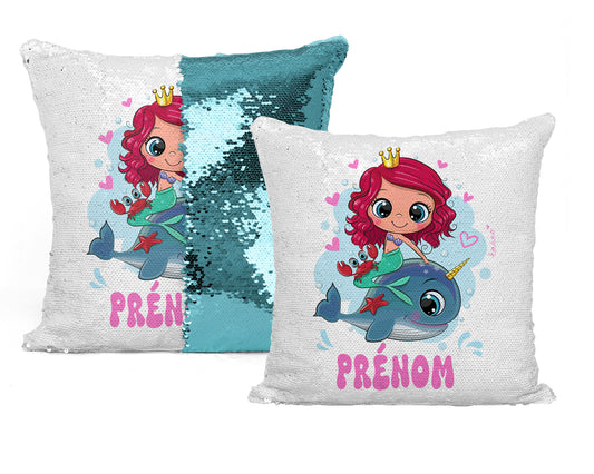 Coussin Sirène Personnalisé : Magie à Personnaliser.