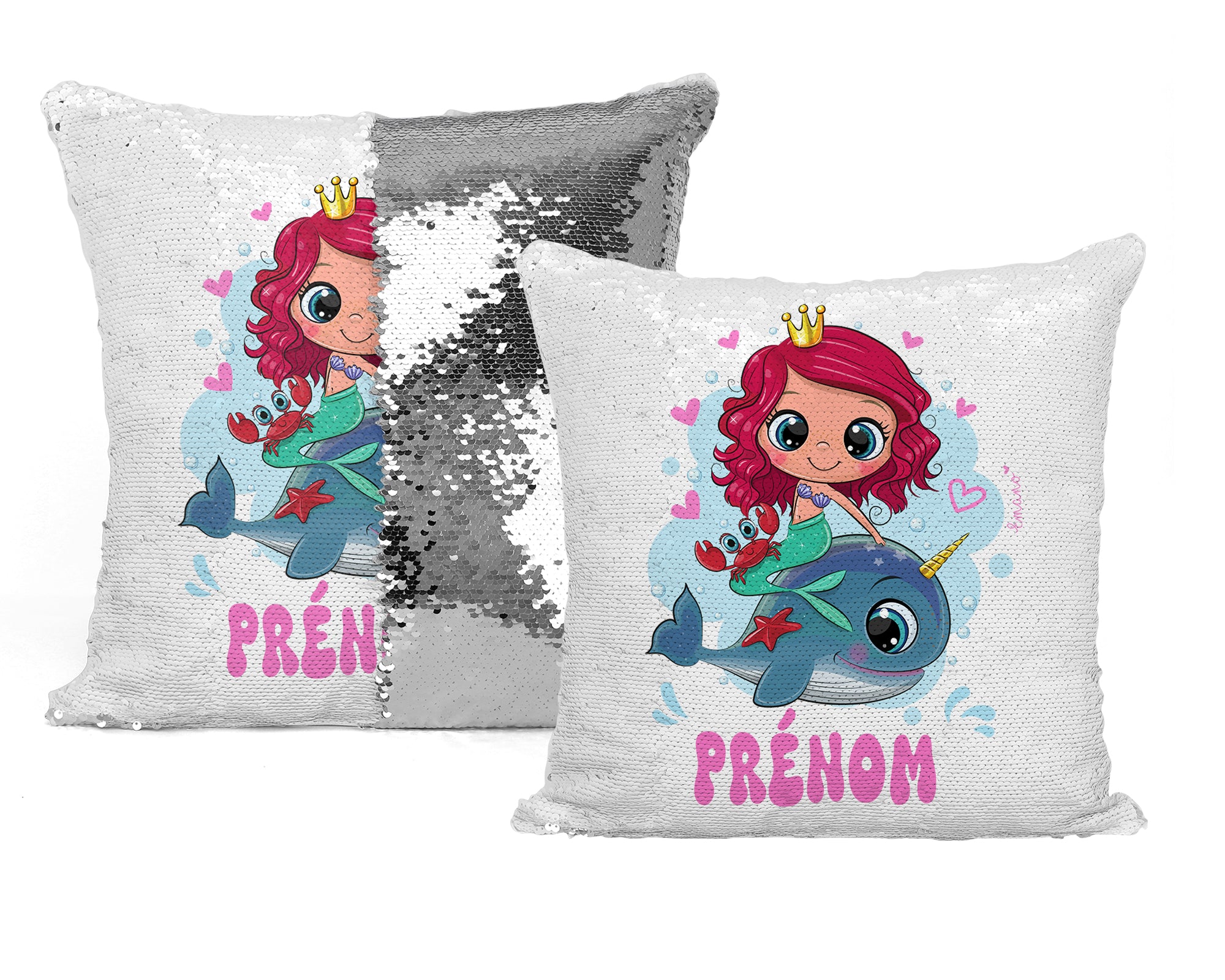 Coussin Sirène Personnalisé : Magie à Personnaliser.