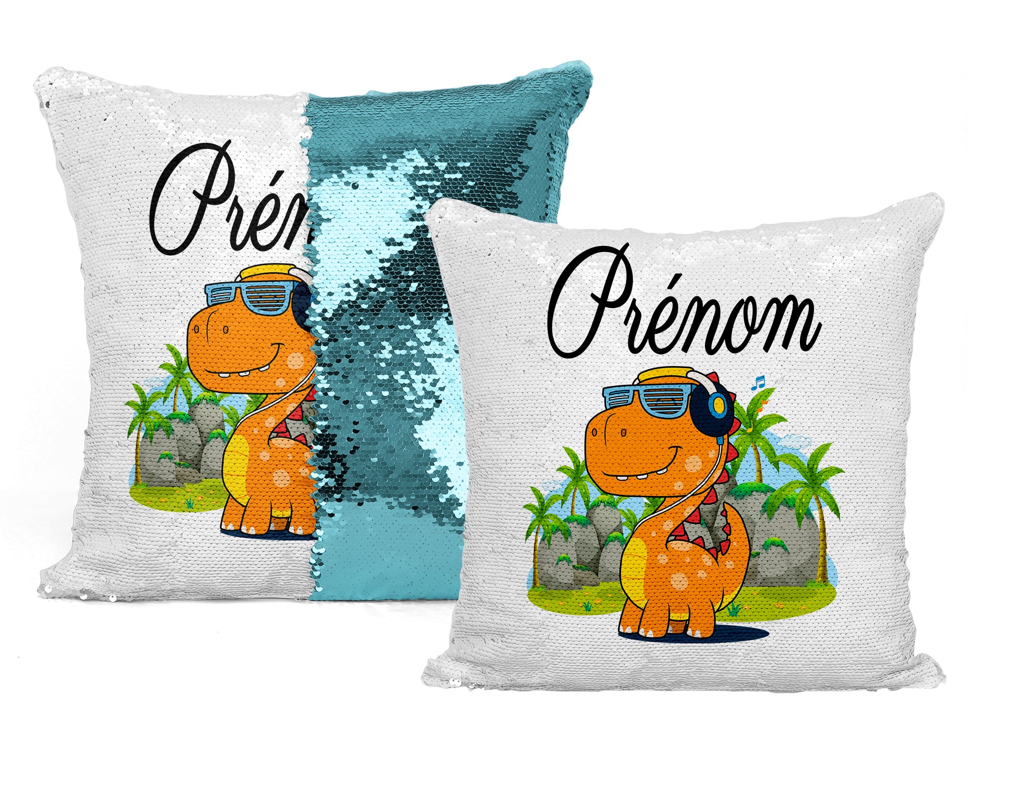 Coussin Dinosaure Musicien Personnalisé : Groove Personnalisé.