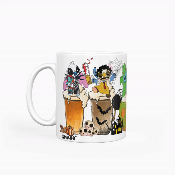 Stitch se prépare à semer la pagaille pour Halloween ! 🌟 Découvrez notre Tasse Emano Stitch, parfaite pour apporter un peu de magie à chaque gorgée de votre boisson préférée.