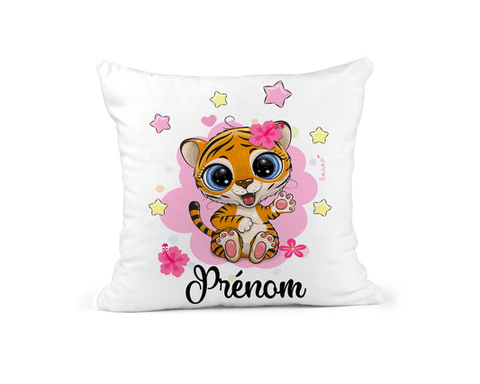 Coussin Tigresse Personnalisé : Doux Compagnon.