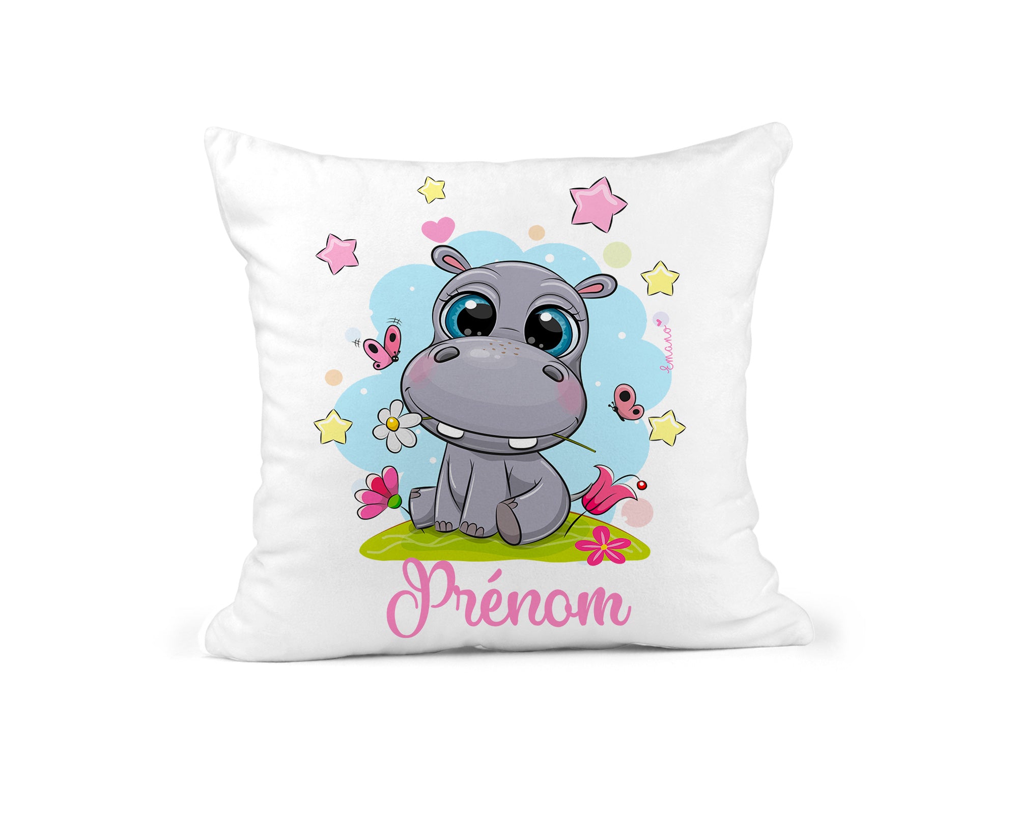 Coussin Hippopotame Personnalisé : Douceur Naturelle.