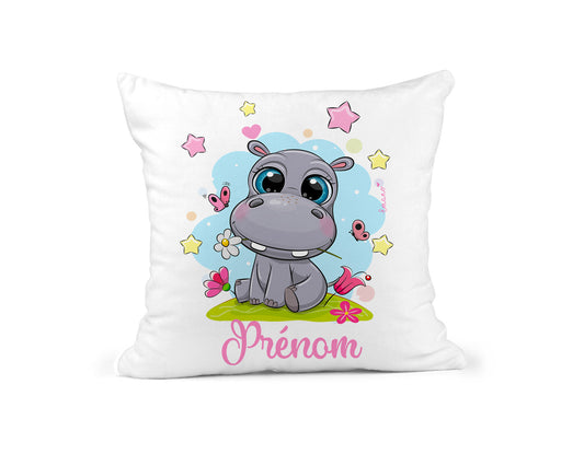 Coussin Hippopotame Personnalisé : Douceur Naturelle.