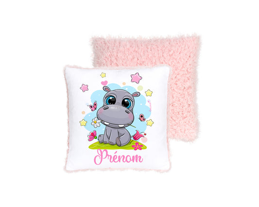 Coussin Hippopotame Personnalisé : Douceur Naturelle.