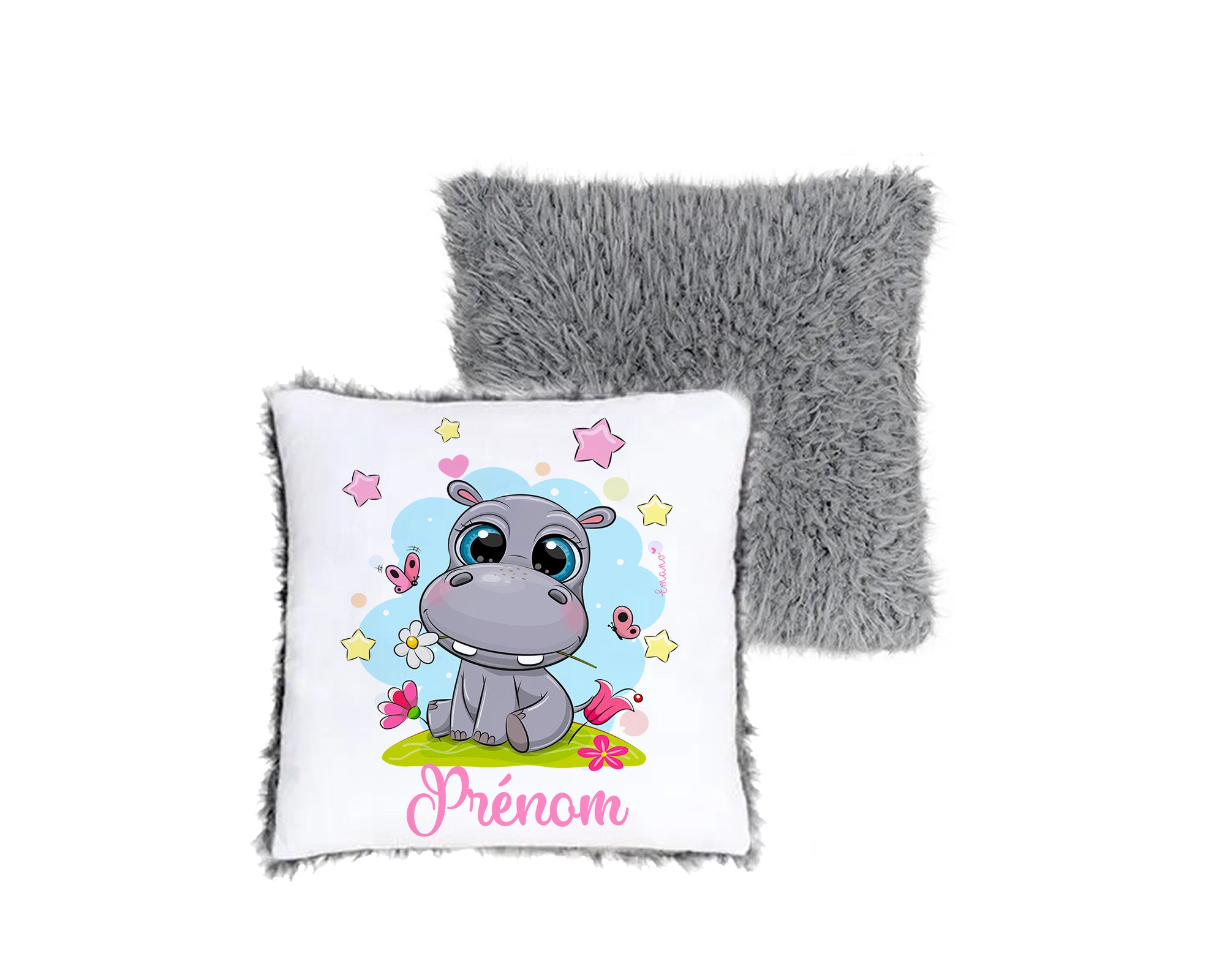 Coussin Hippopotame Personnalisé : Douceur Naturelle.