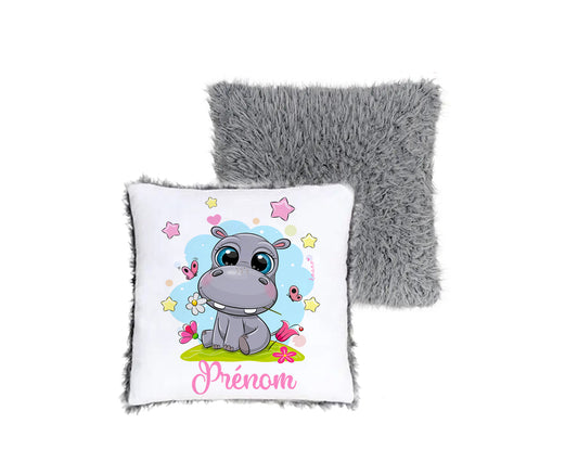 Coussin Hippopotame Personnalisé : Douceur Naturelle.