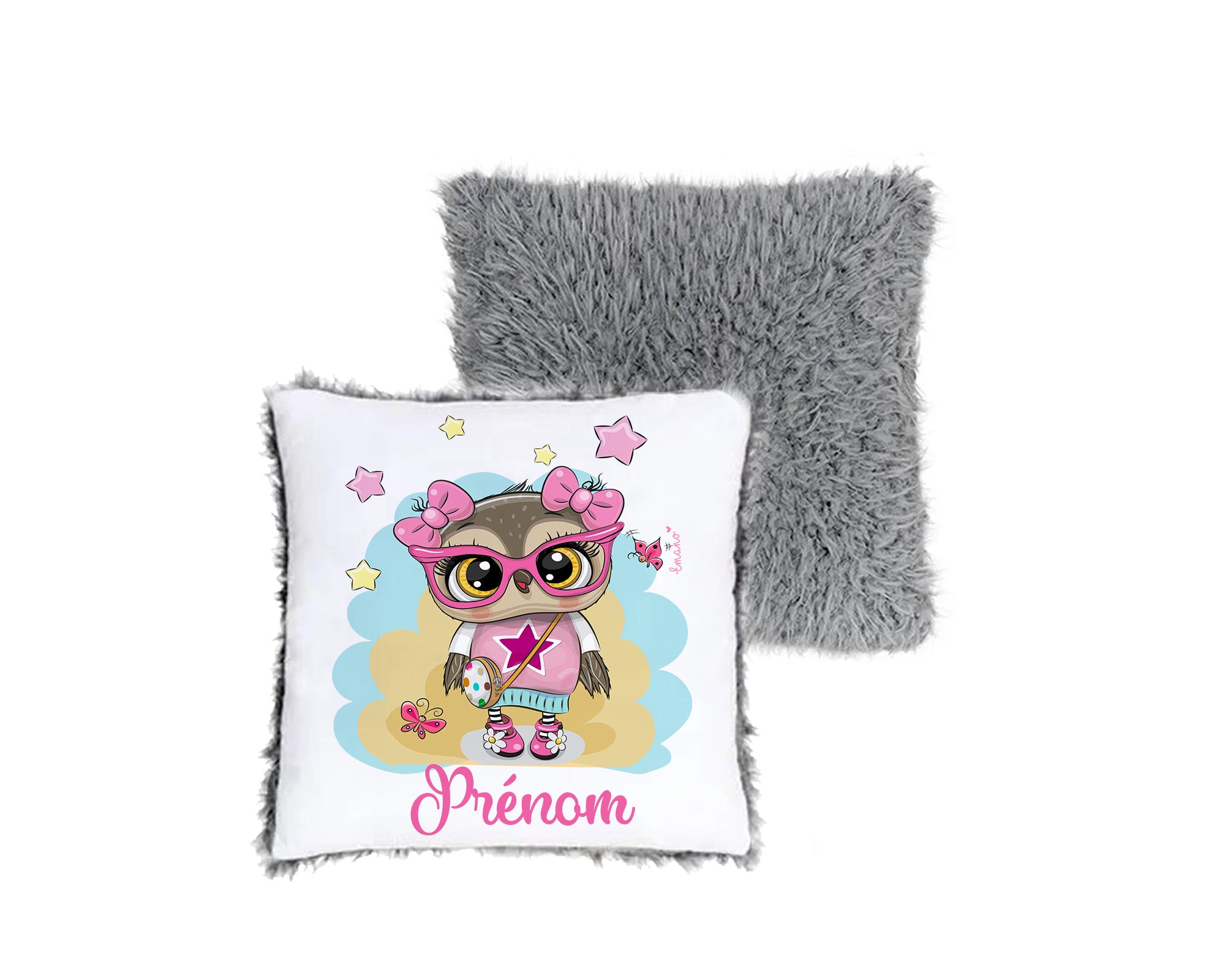 Coussin Hibou Personnalisé : Compagnon de Rêves.