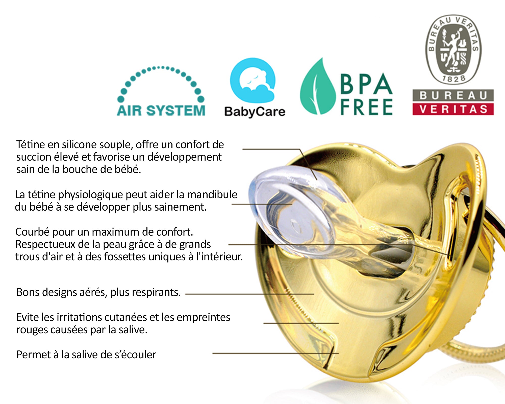 Tétine et attache luxueuses personnalisées