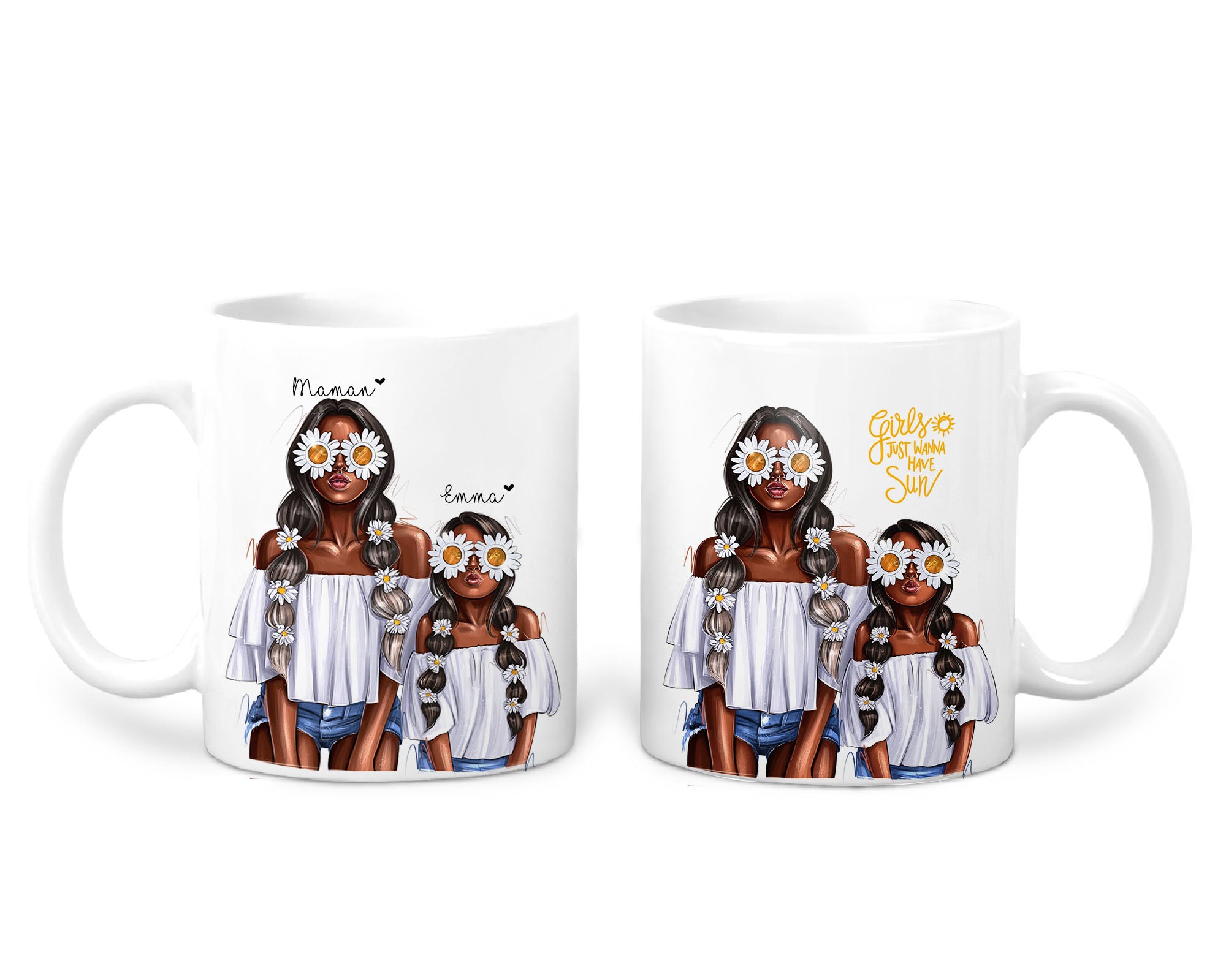 Mug "Mère et fille" personnalisé