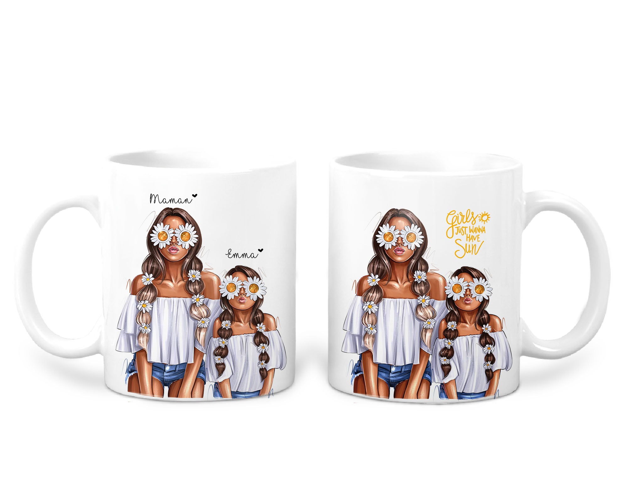 Mug "Mère et fille" personnalisé