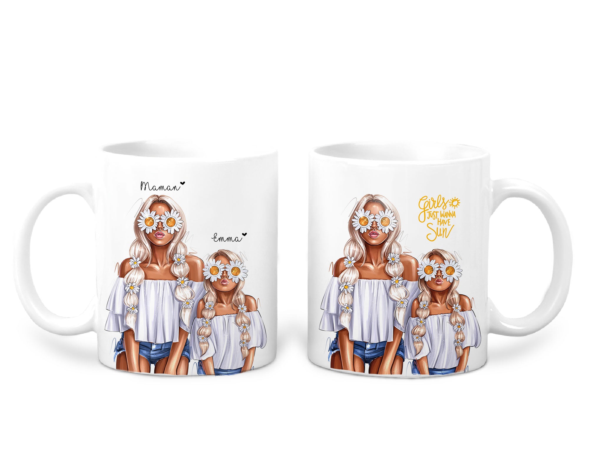Mug "Mère et fille" personnalisé
