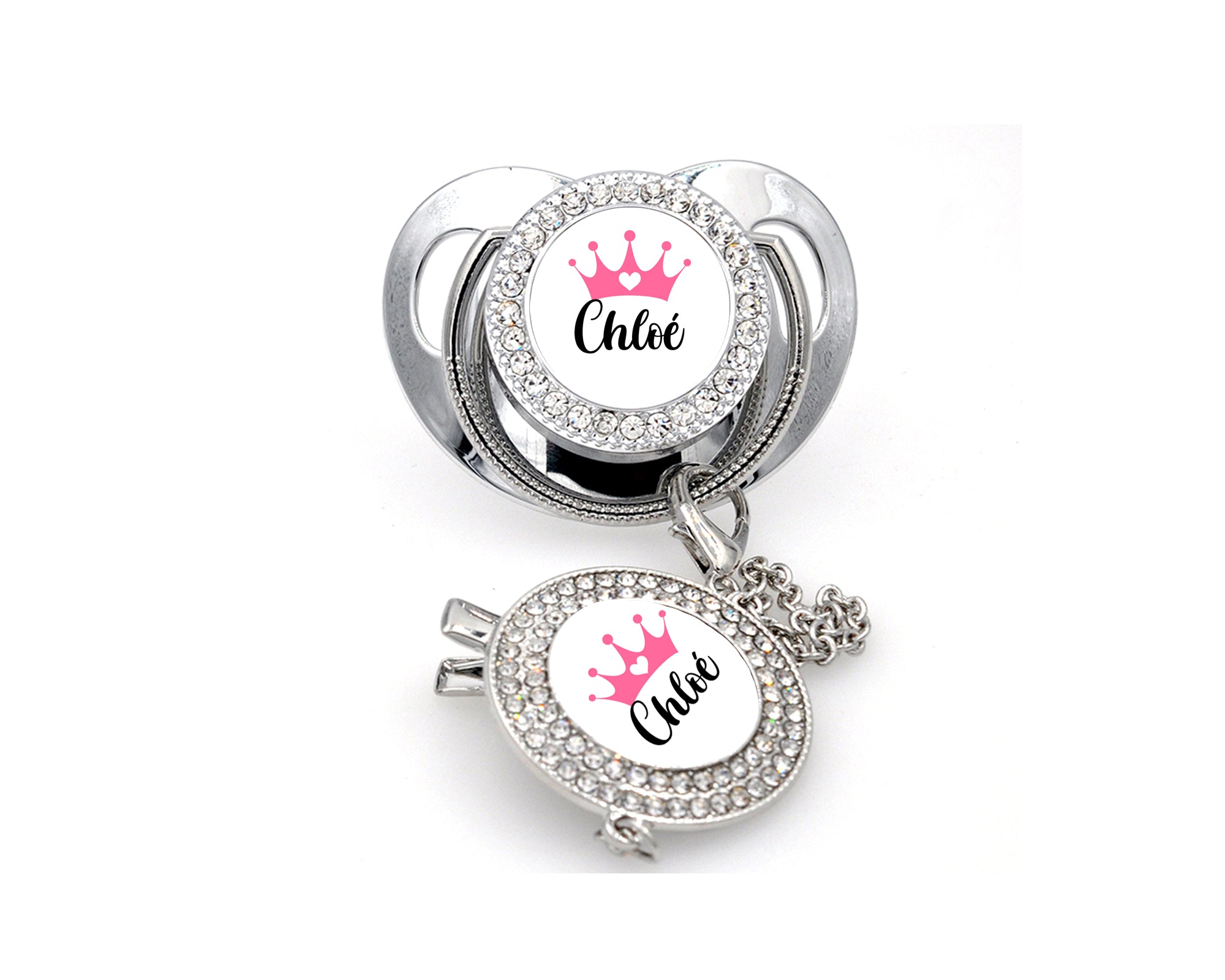 Tétine et attache luxueuses personnalisées