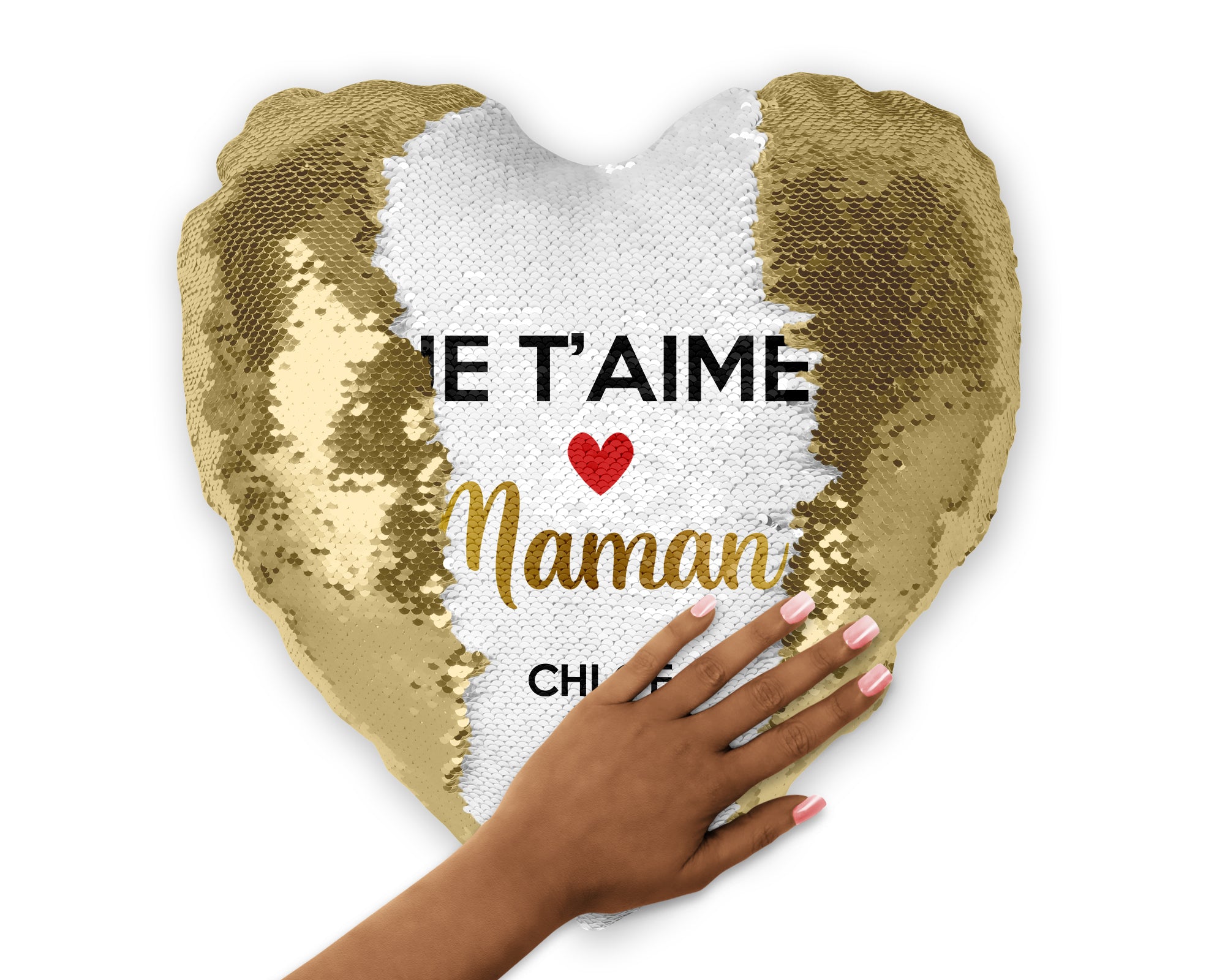 Coussin coeur  personnalisable  - Je t'aime maman
