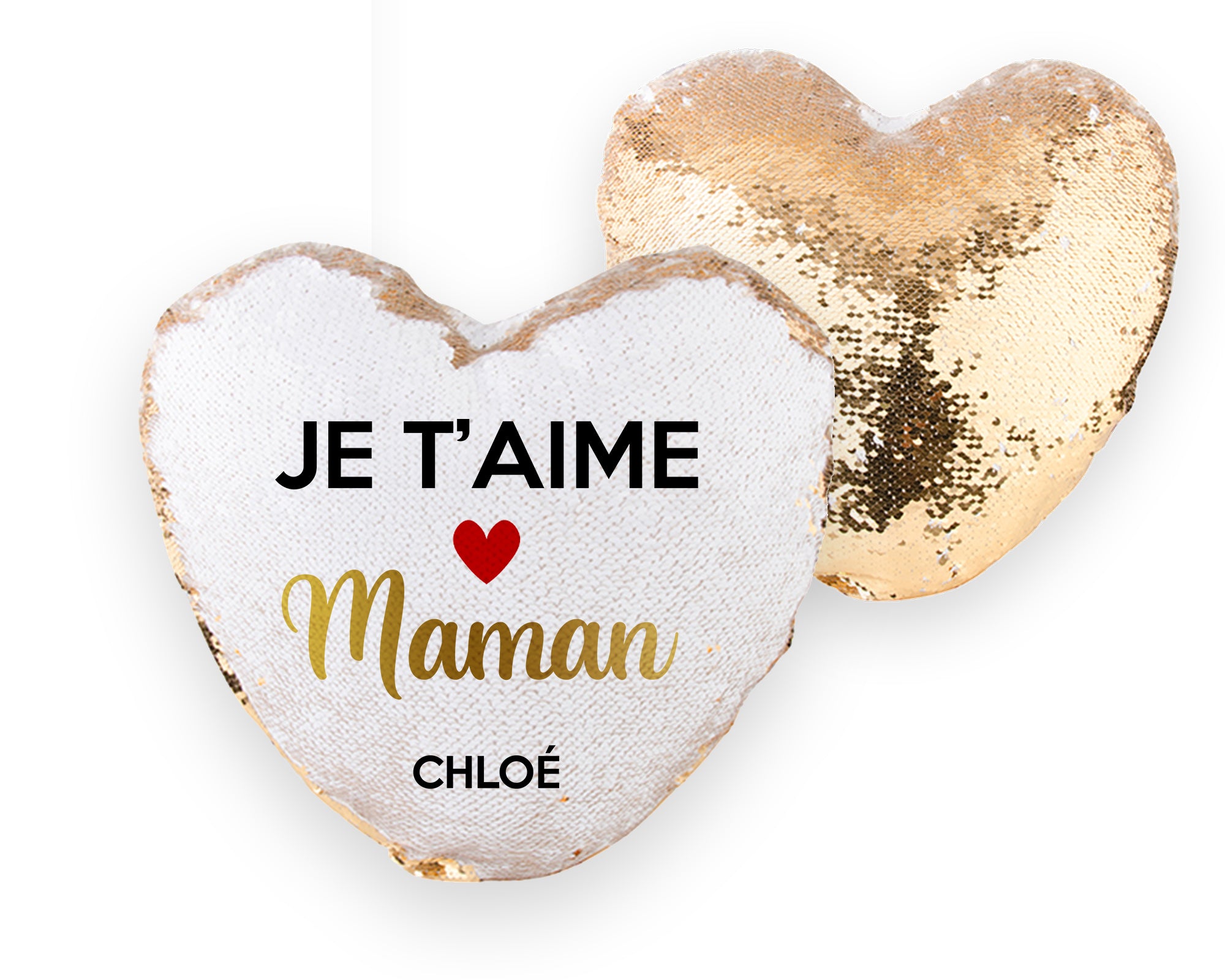 Coussin coeur  personnalisable  - Je t'aime maman